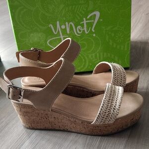 Cute Wedge Sandals with Braided Front Strap